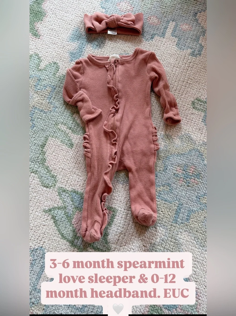 Spearmint love sleeper Ruffle Zip 3-6 month